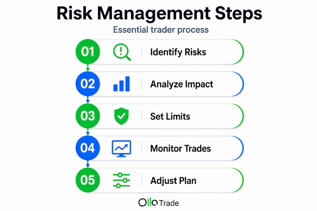 Infographic of steps for risk management in trading