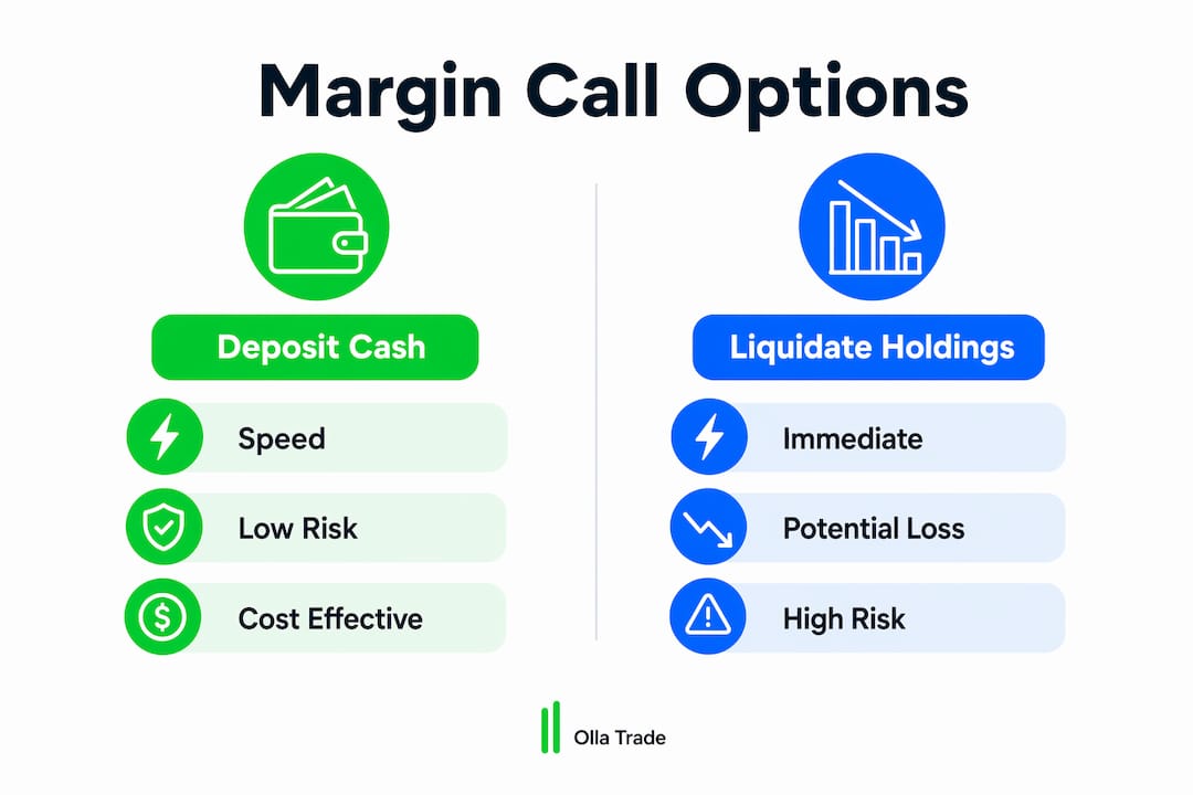 Infographic comparing margin call response options