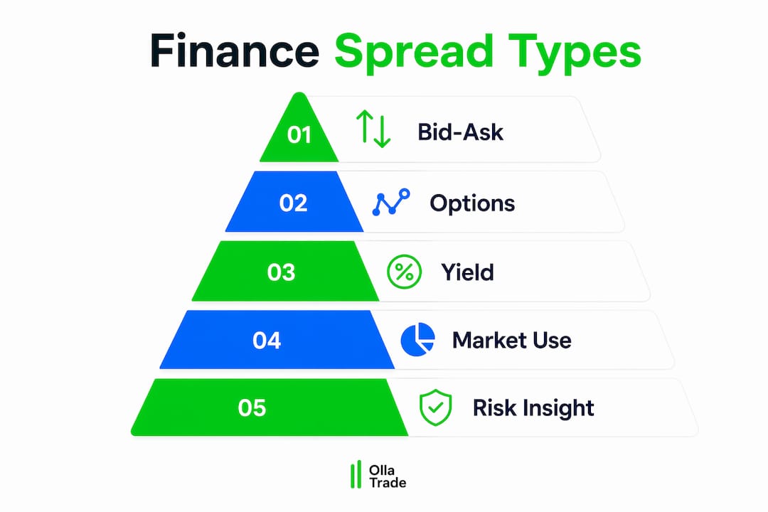 Infographic showing hierarchy of finance spread types