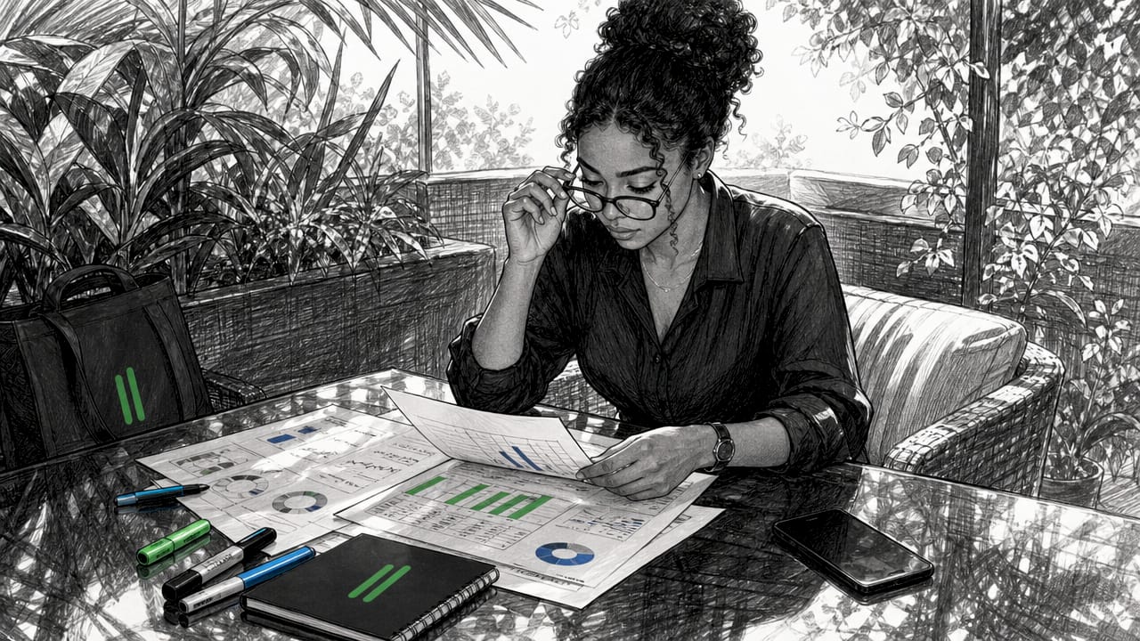 Hands reviewing trading risk charts