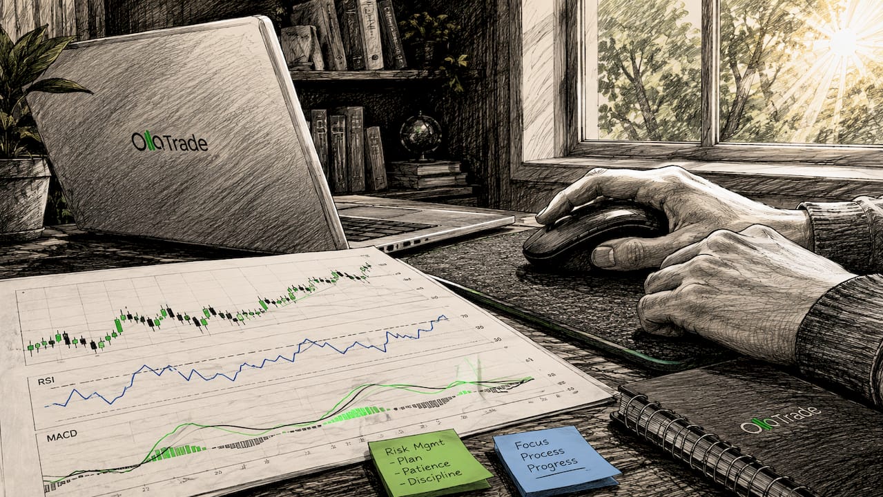Hands adjusting mouse near printed oscillator charts