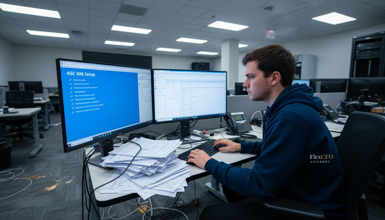 IT staff setting up accounting software