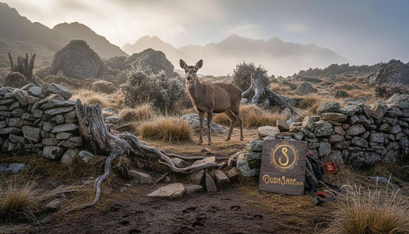 Musk deer in natural mountain habitat