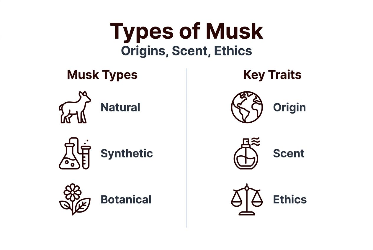 Infographic showing musk types and properties
