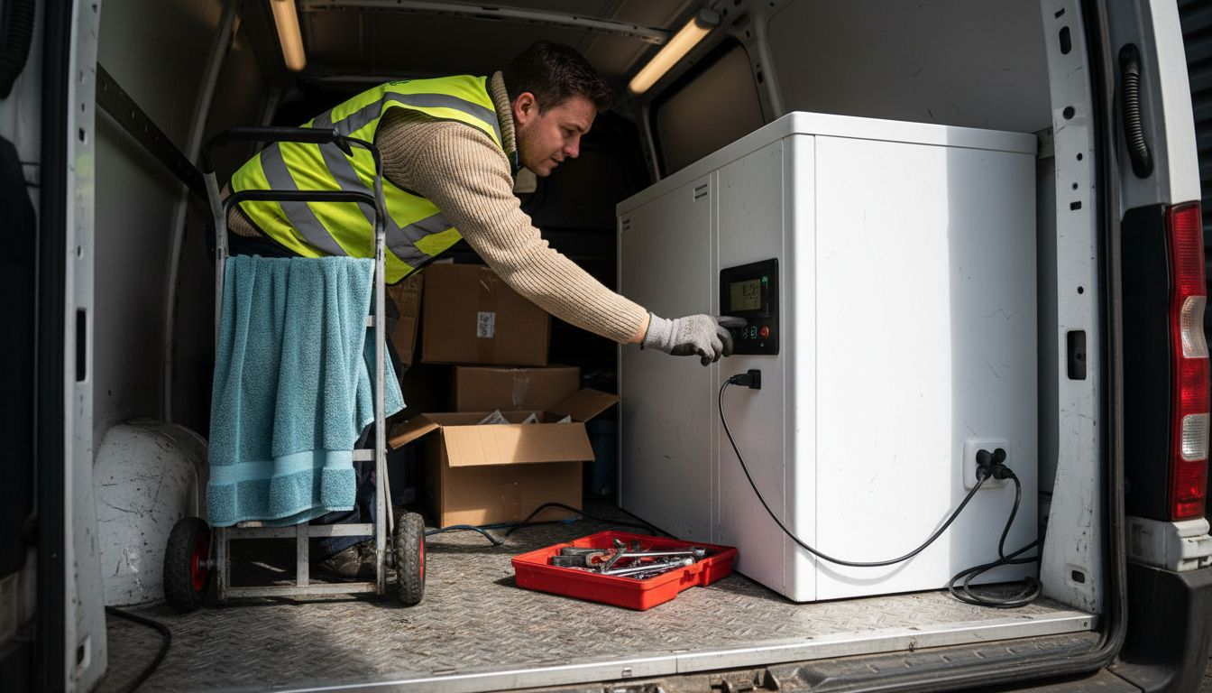 De chauffeur houdt tijdens het transport de temperatuur nauwlettend in de gaten.