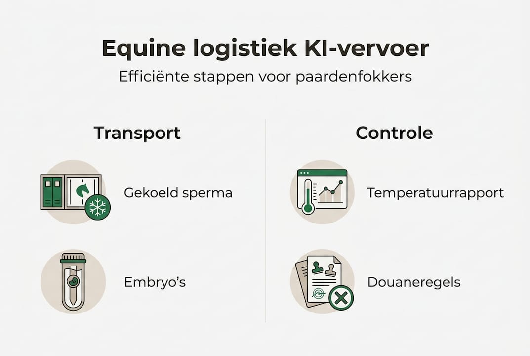 Infographic: stappenplan voor paardenlogistiek en vervoer van KI