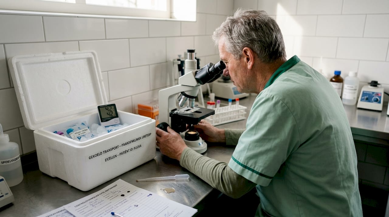 Bij aankomst kijkt een medewerker het KI-materiaal nauwkeurig na.