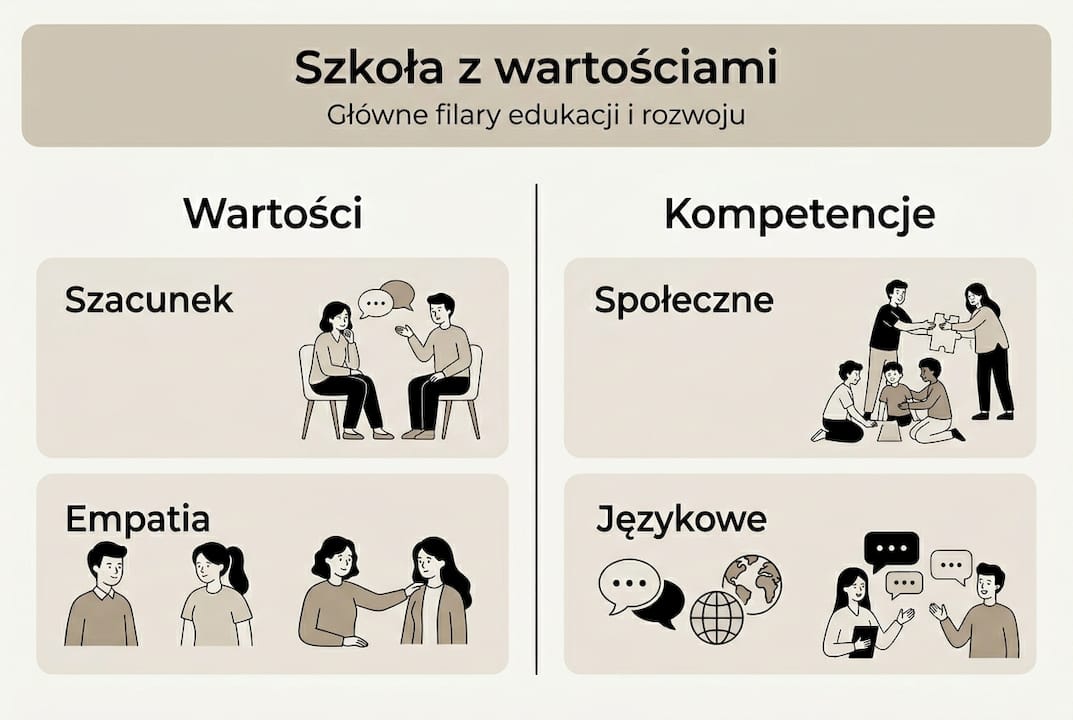 Infografika: czym wyróżnia się szkoła oparta na wartościach