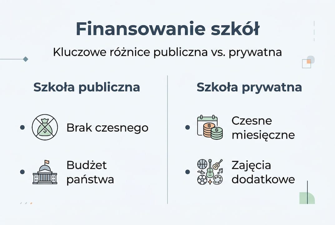 Infografika: źródła finansowania szkół publicznych i niepublicznych
