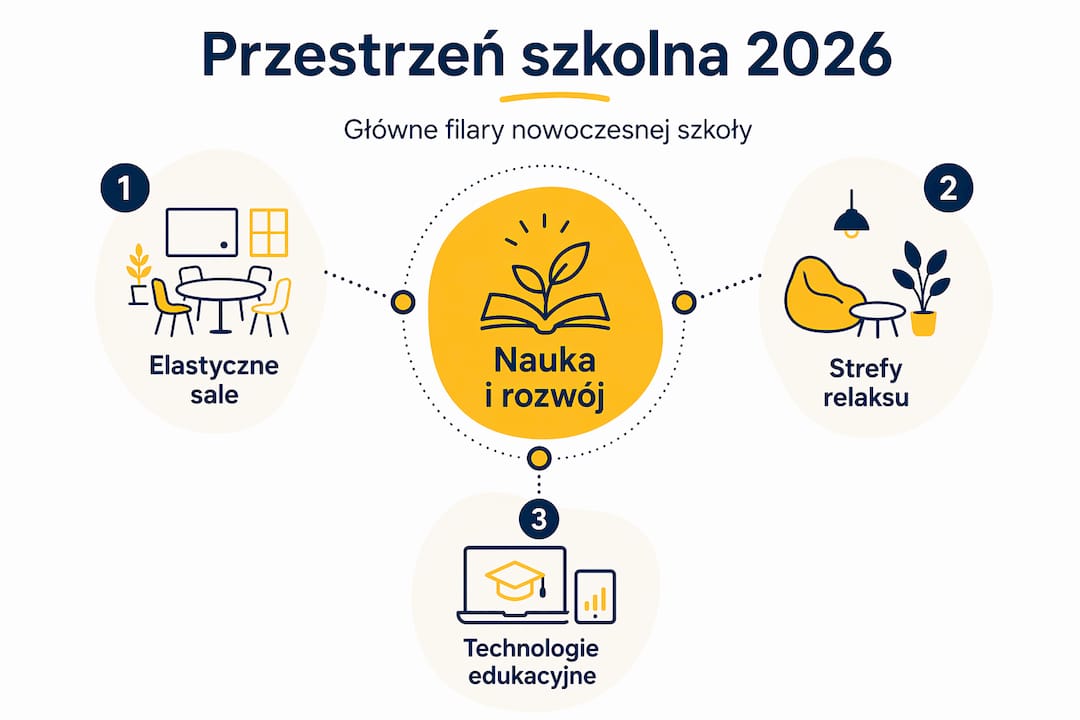 Infografika: kluczowe elementy współczesnej szkoły