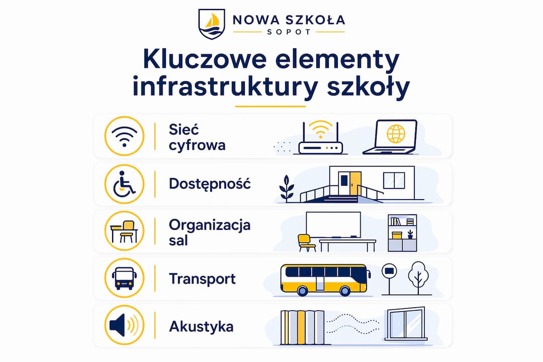 Infografika: Najważniejsze elementy infrastruktury szkolnej mające realny wpływ na jakość nauczania