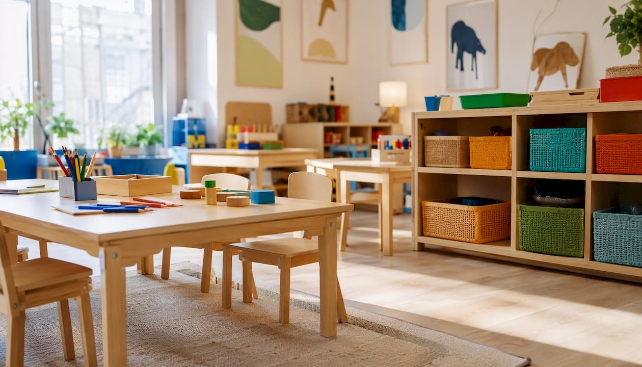 Sala Montessori w prywatnej szkole podstawowej w Poznaniu