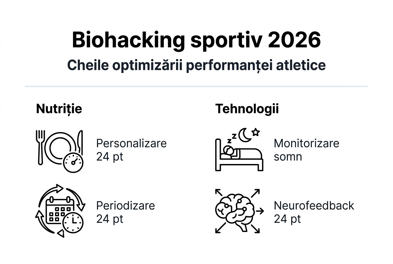 Infografic: biohacking în sport, alimentație inteligentă și tehnologii de ultimă generație