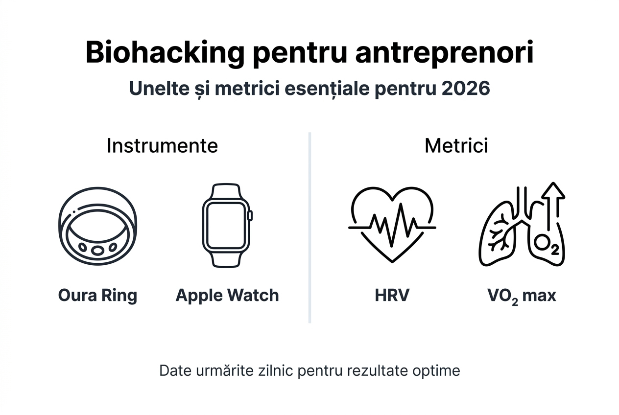 Infografic: cele mai utile instrumente și indicatori de biohacking pentru antreprenori