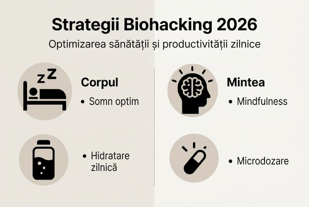 Infografic: Cum să-ți optimizezi corpul și mintea prin biohacking