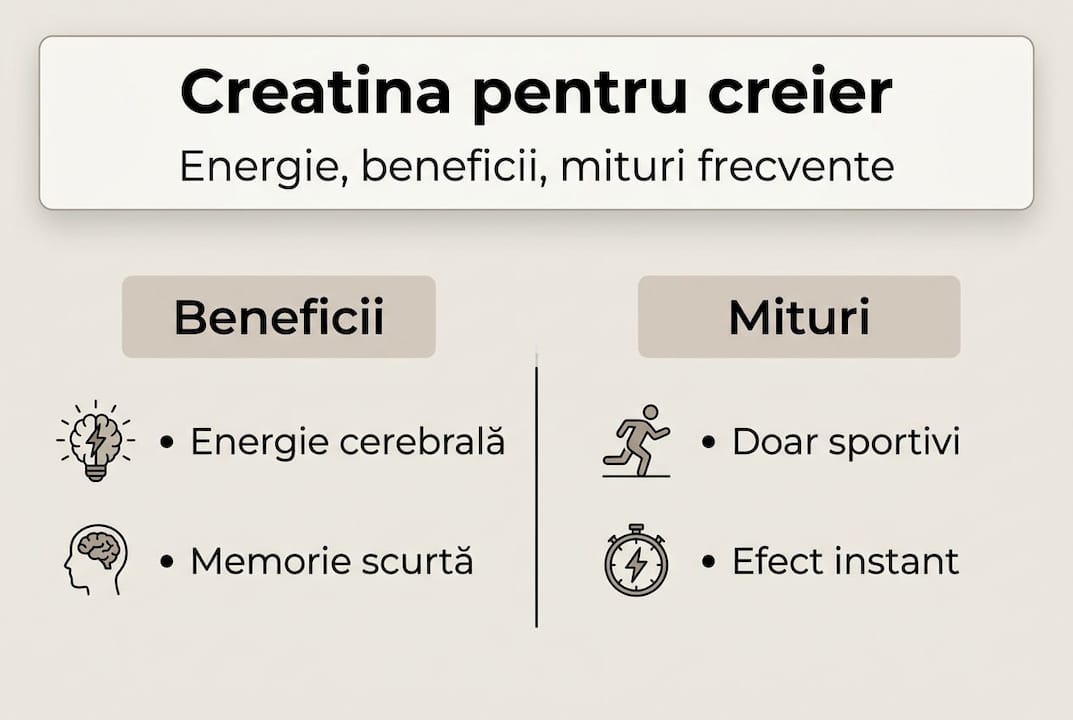 Infografic: Adevăruri și mituri despre efectele creatinei asupra creierului