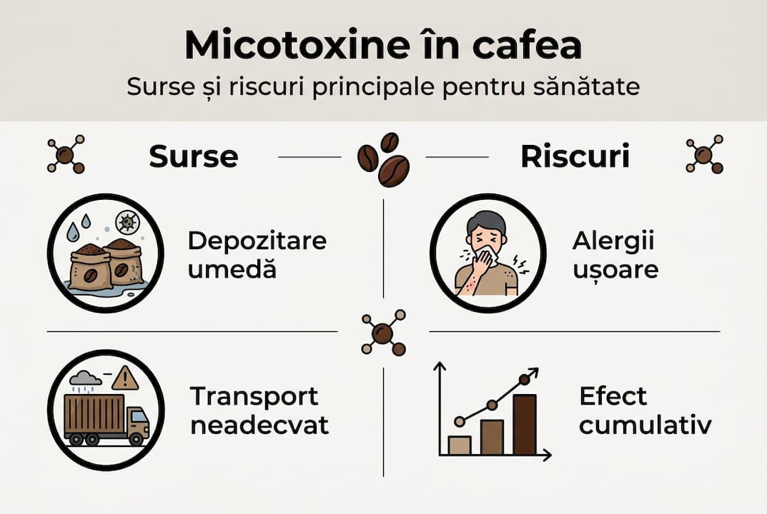 Infografic: Ce sunt micotoxinele și ce pericole pot ascunde ele în cafeaua pe care o bem