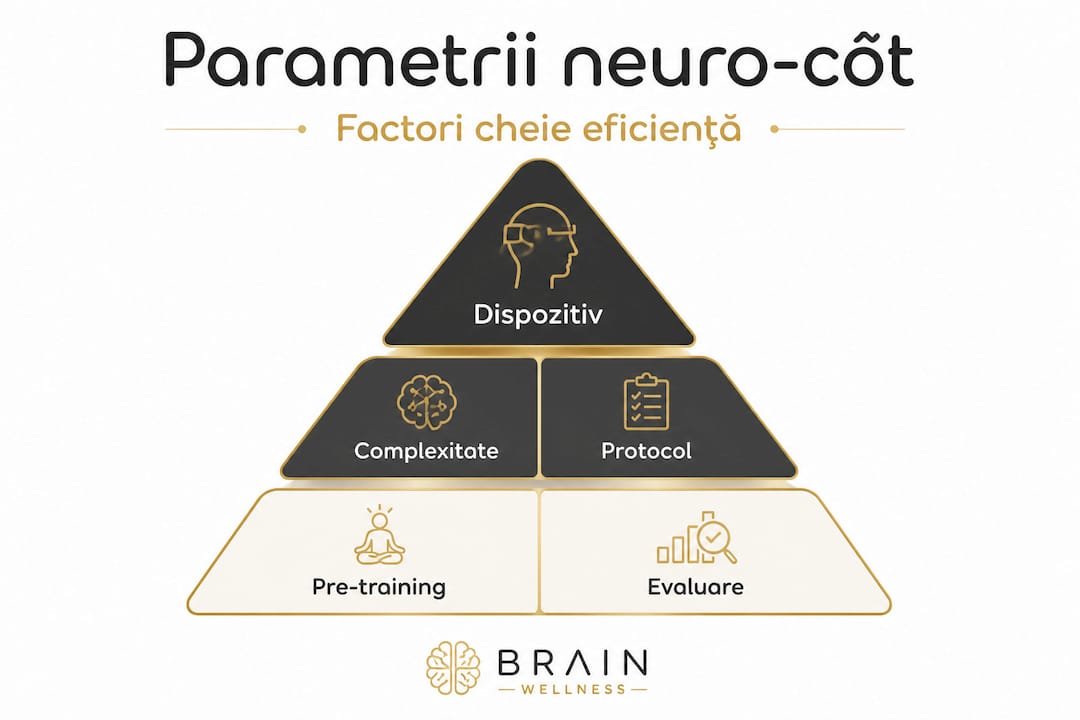 Infografic cu principalii factori care influențează eficiența neurocât