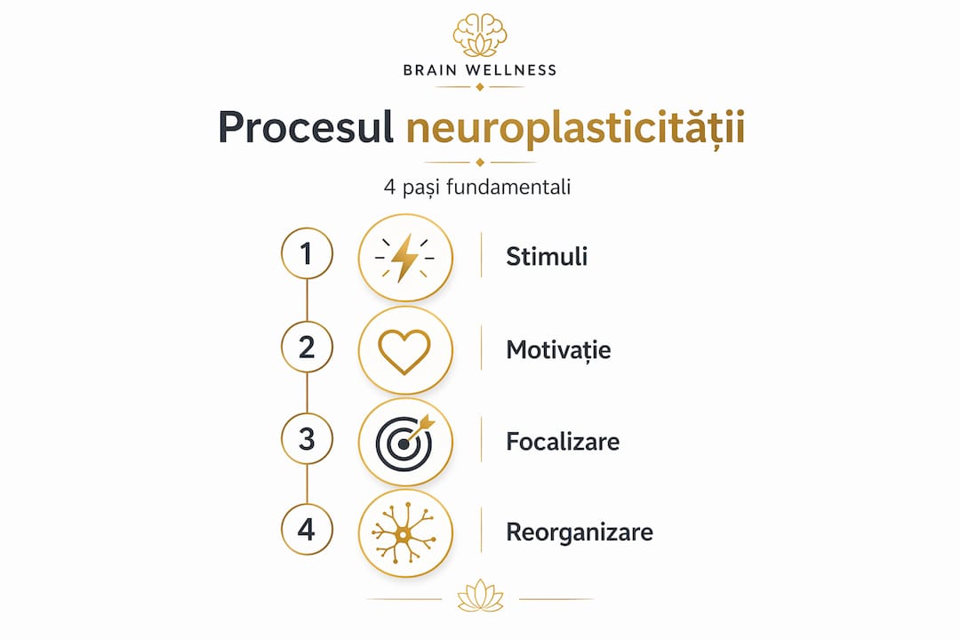 Infografic: etapele procesului de neuroplasticitate