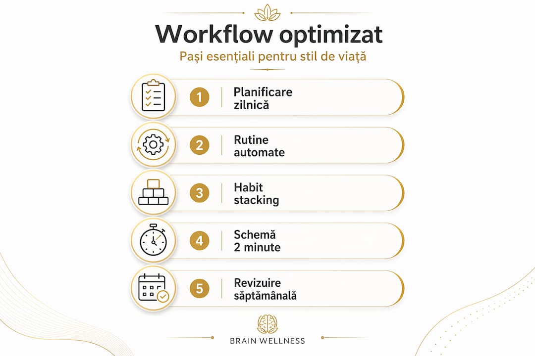 Infografic: Cinci pași pentru un workflow eficient și bine pus la punct