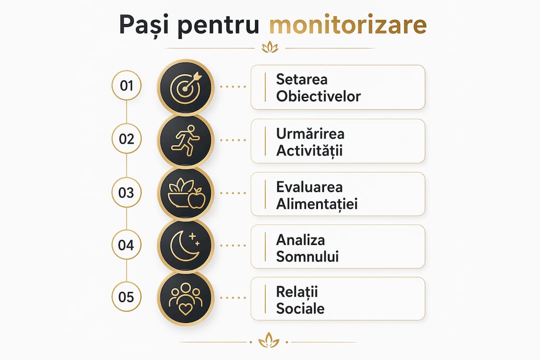 Infografice care prezintă etapele pentru a urmări un stil de viață sănătos în 2026