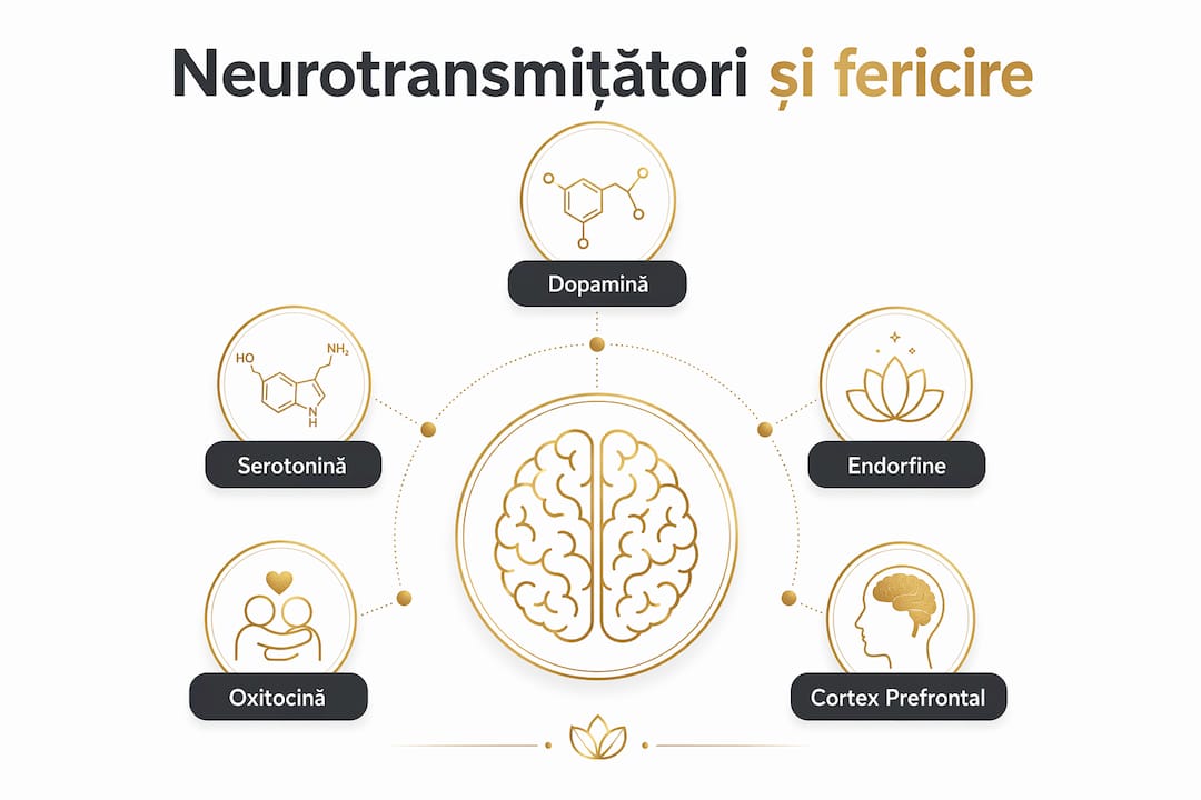 Infografic: Ce rol joacă neurotransmițătorii în starea de bine și fericire