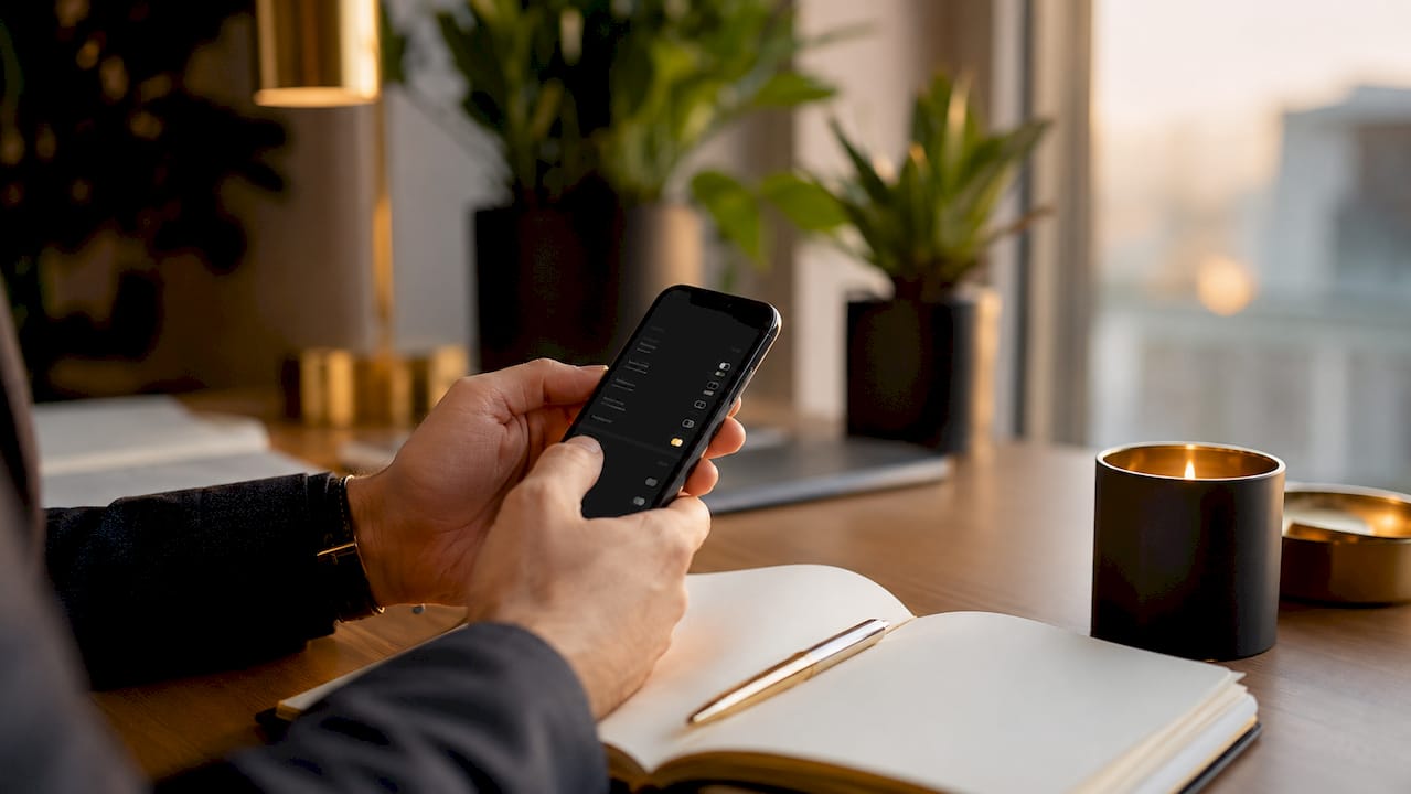 O mână care oprește notificările de pe telefon