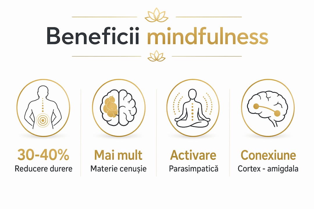 Infografic: principalele avantaje ale practicii mindfulness