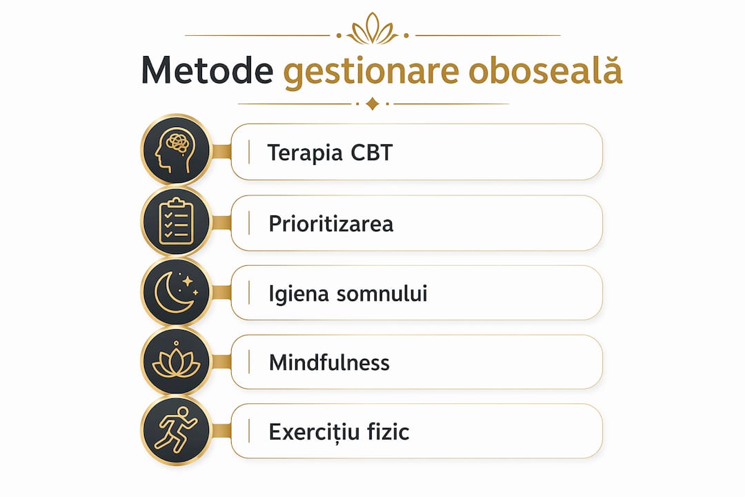 Infografic: cum să gestionezi eficient oboseala mentală – pașii esențiali