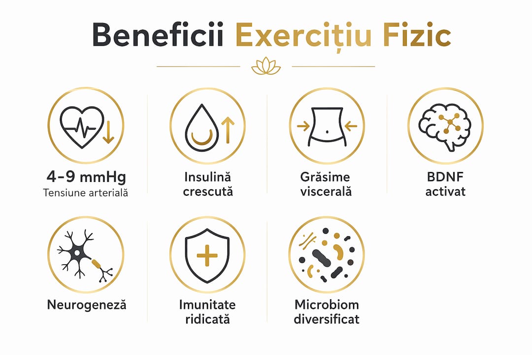 Infografic despre cum mișcarea ajută sănătatea inimii și a creierului