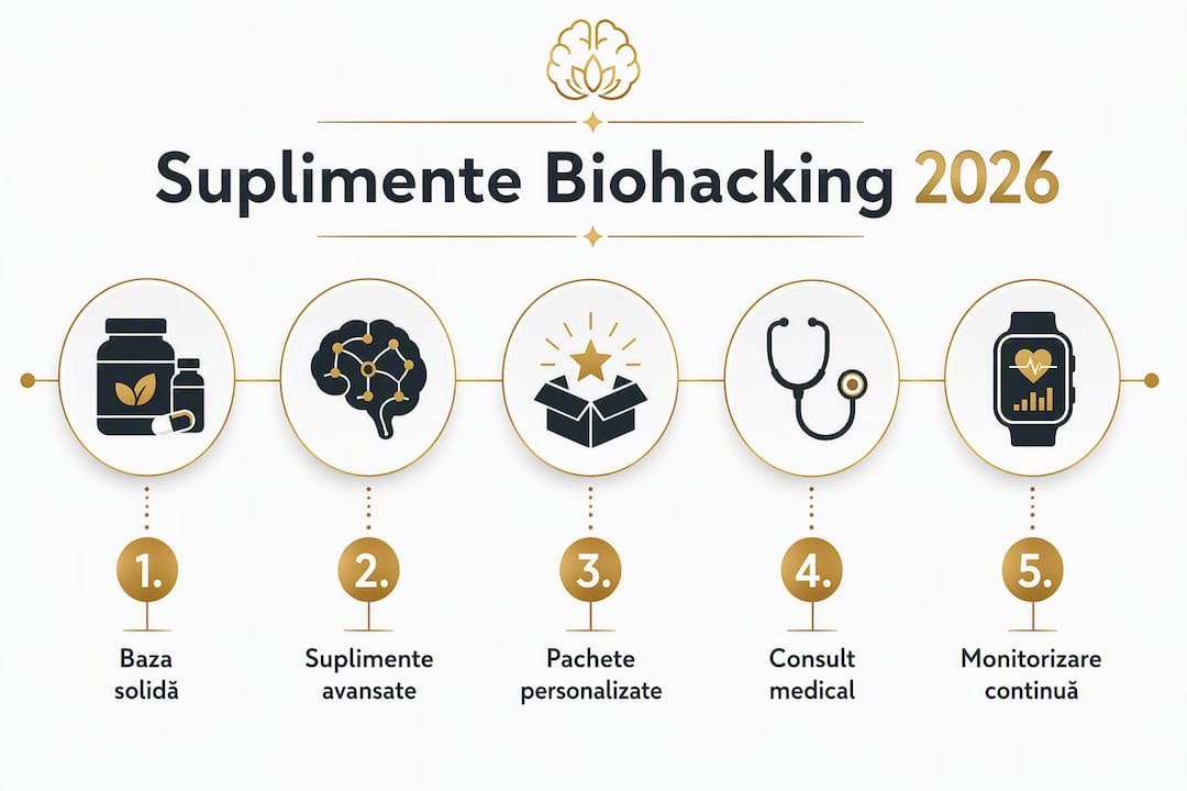 Infografic: Topul suplimentelor de biohacking recomandate pentru 2026