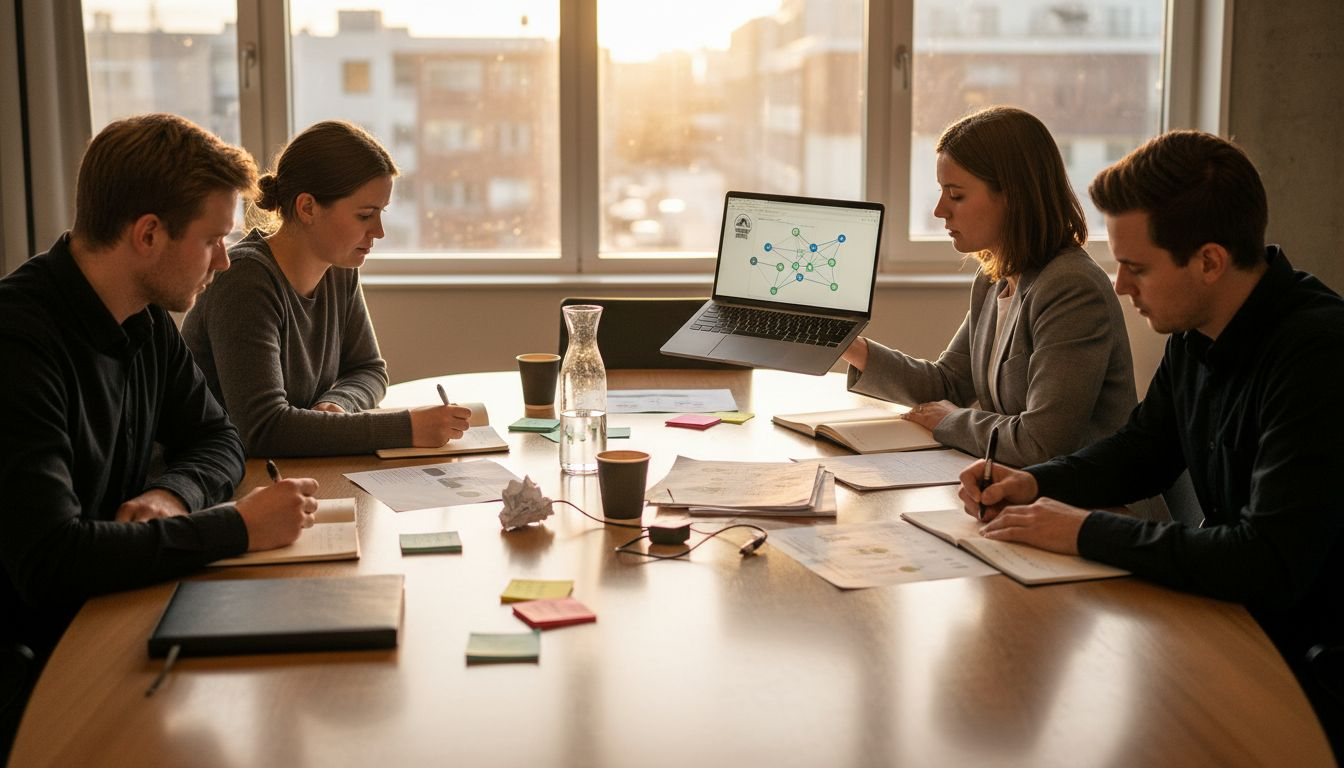 Fyra personer sätter sig ner och tar fram en gemensam plan för att växa tillsammans.