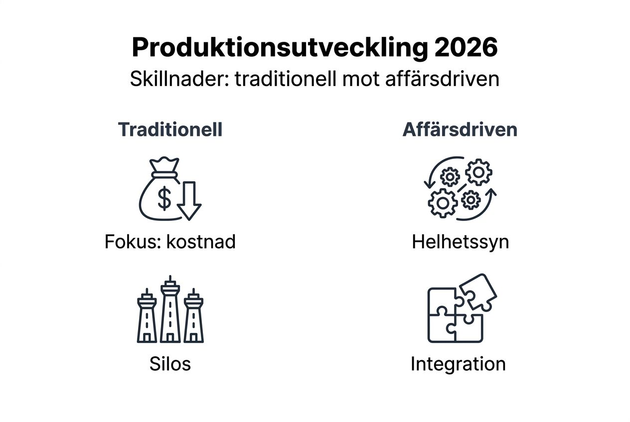 Översiktlig grafik som visar hur produktionsutvecklingen skiljer sig åt