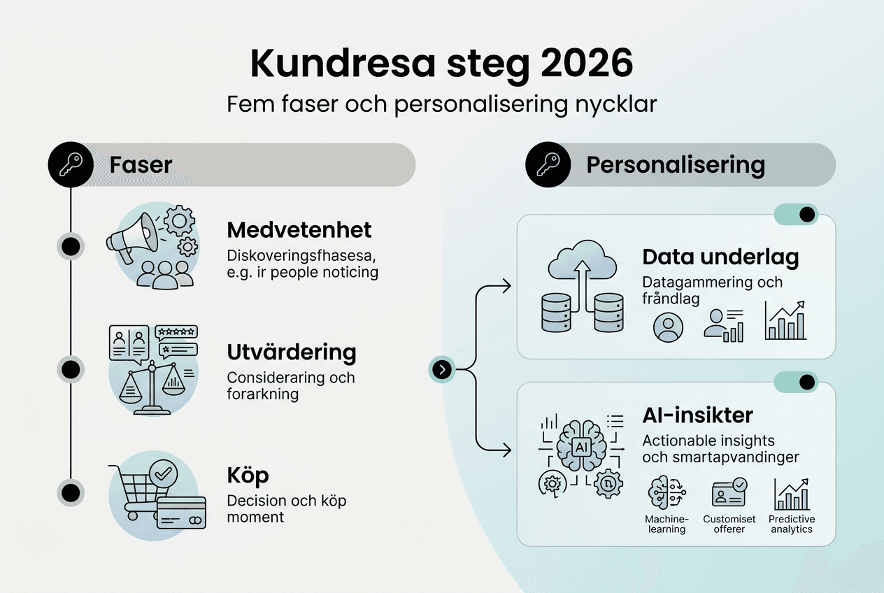 En infograf om kundresans olika steg och hur du kan skräddarsy upplevelsen för varje kund.