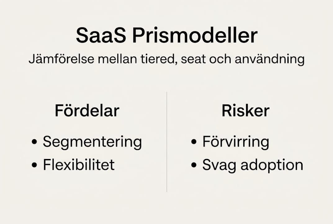En överskådlig jämförelse av olika prismodeller för SaaS-tjänster