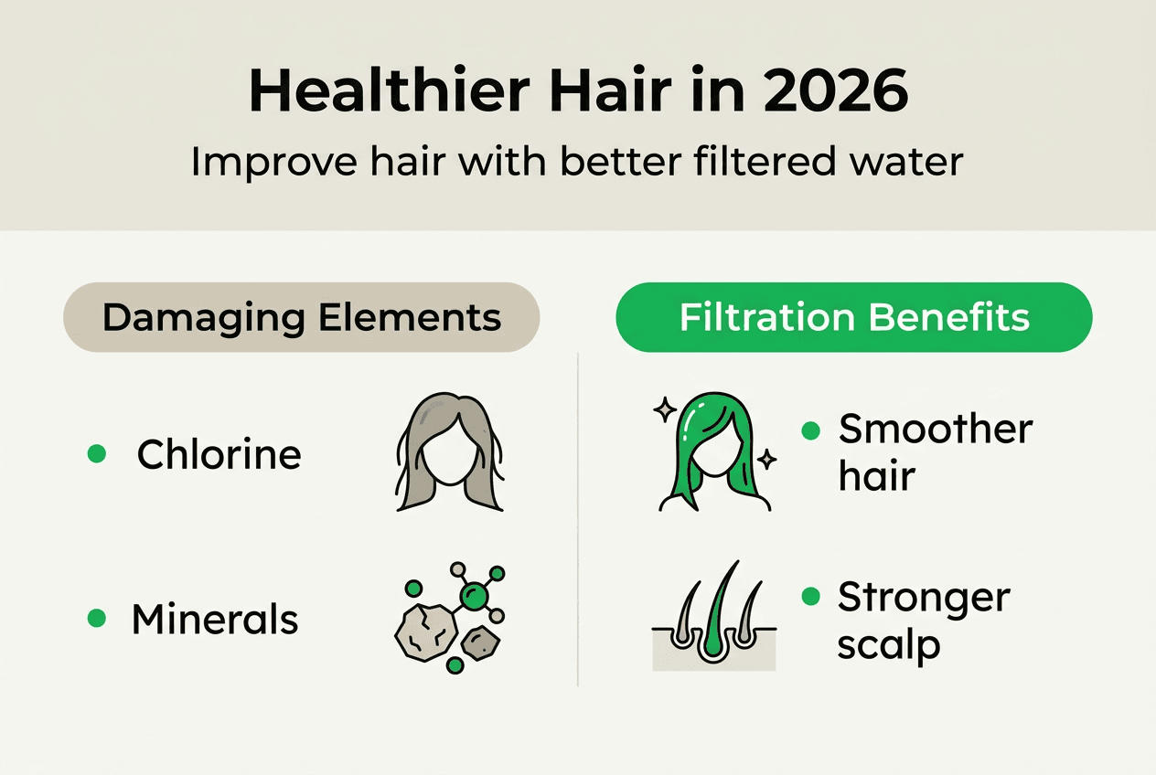 Infographic shows filtration benefits for hair