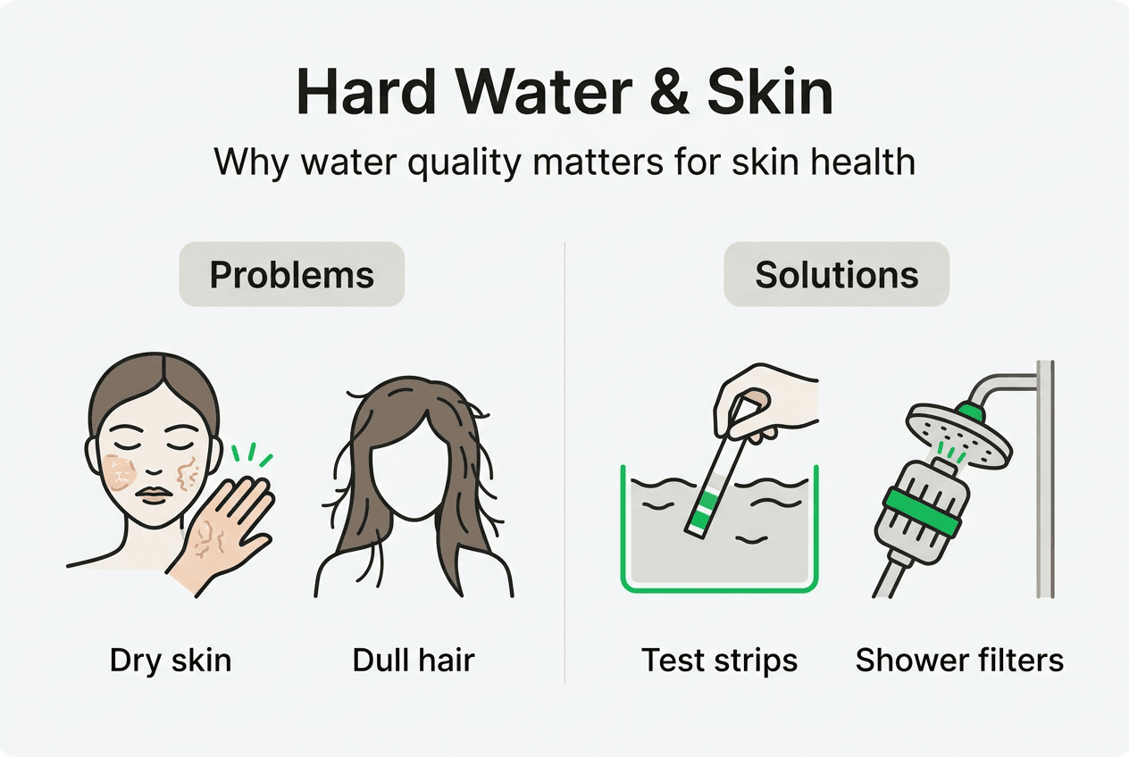 Infographic showing hard water problems and solutions