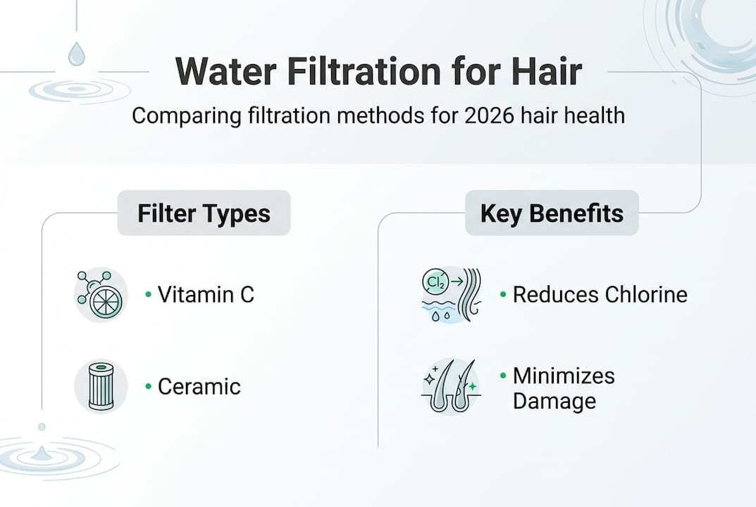 Infographic comparing hair water filtration methods