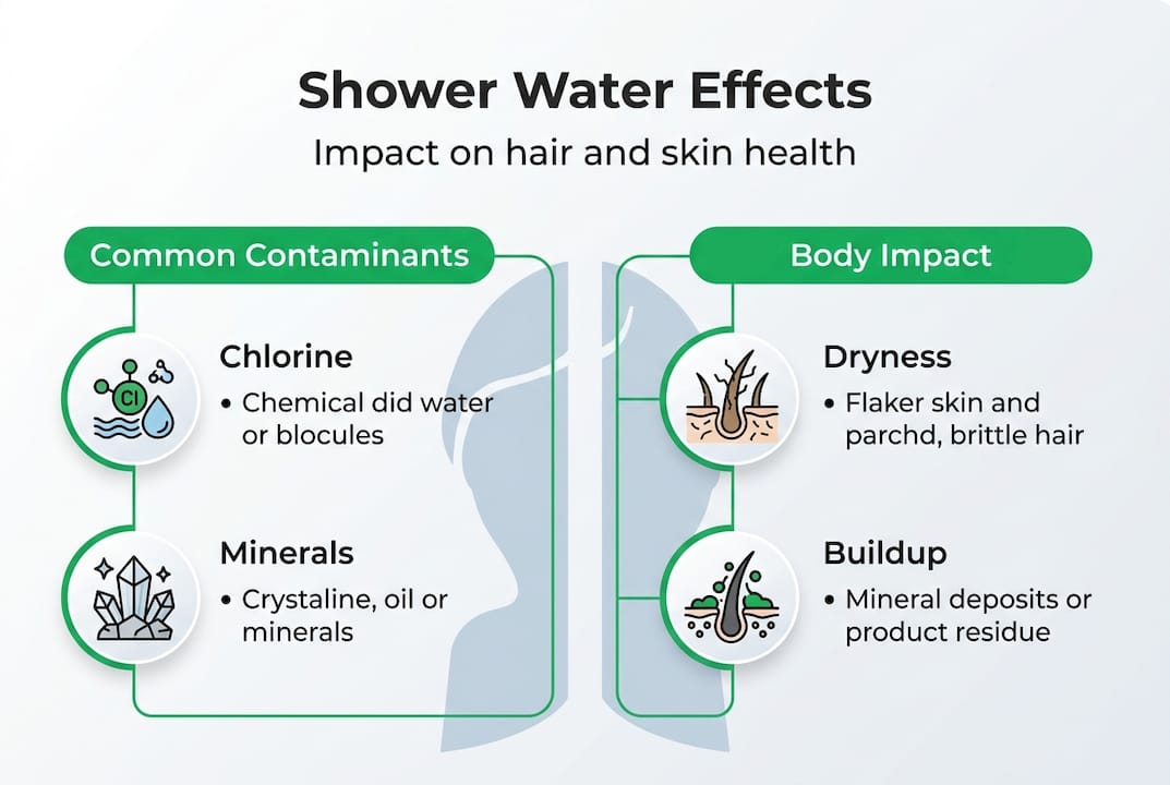 Infographic: shower water effects hair skin