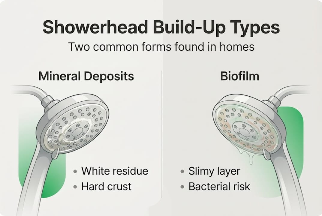 Infographic on mineral deposits and biofilm forms