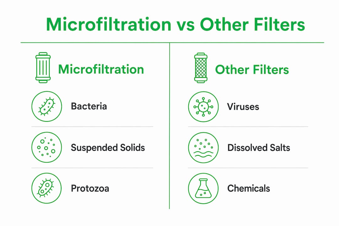 Infographic comparing microfiltration and other filtration types