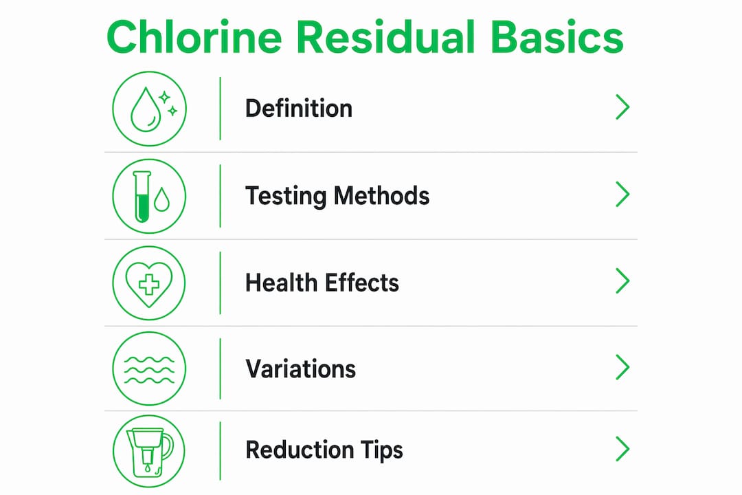 Infographic summarizing chlorine residual key points