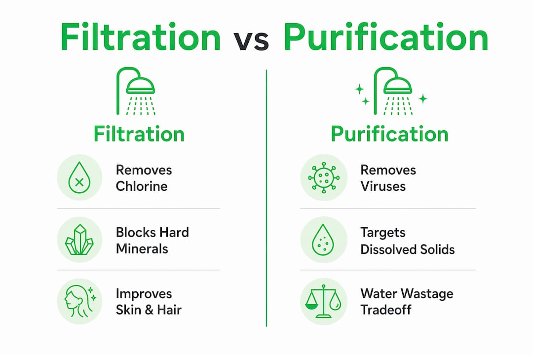 Infographic comparing filtration and purification features