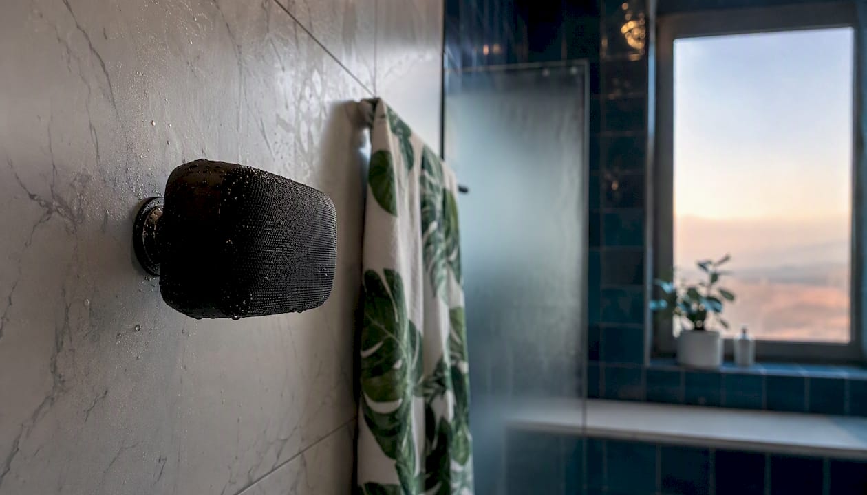 Waterproof Bluetooth speaker in shower