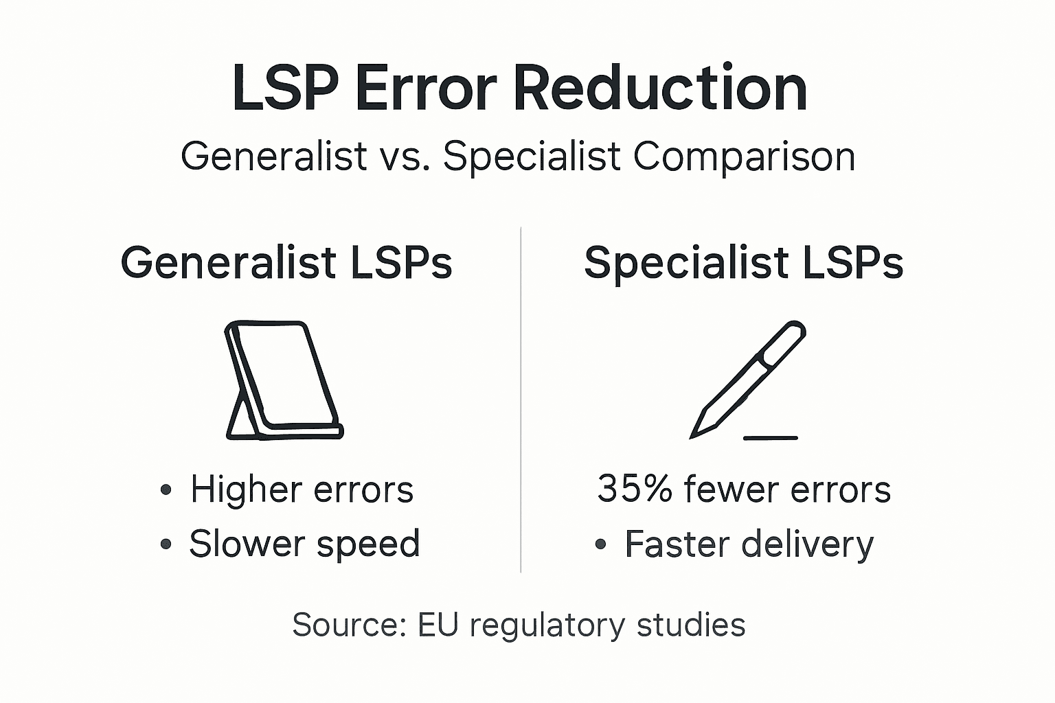 Infographic showing LSP error reduction comparison