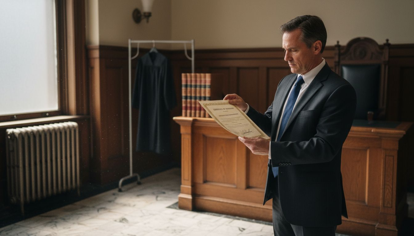 Translator at oath ceremony in courtroom