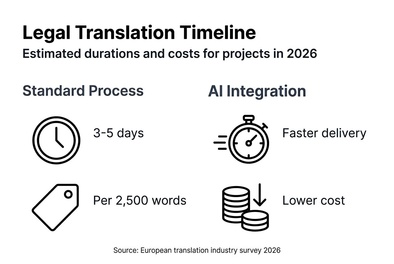 Infographic on legal translation timelines and costs
