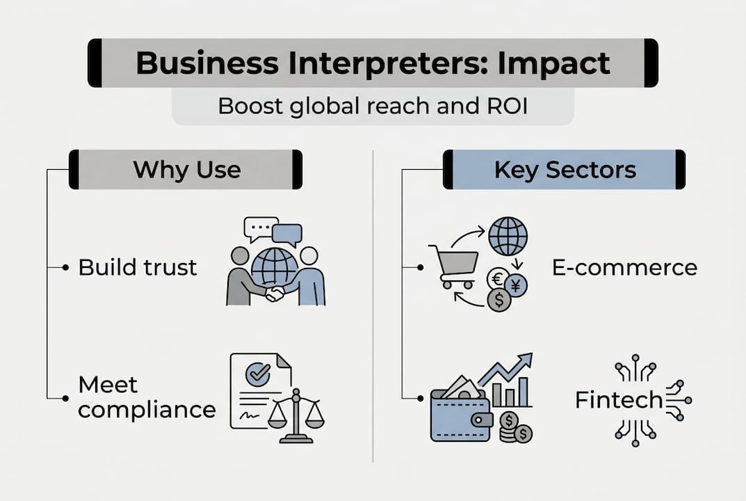 Infographic showing business interpreters’ role and benefits