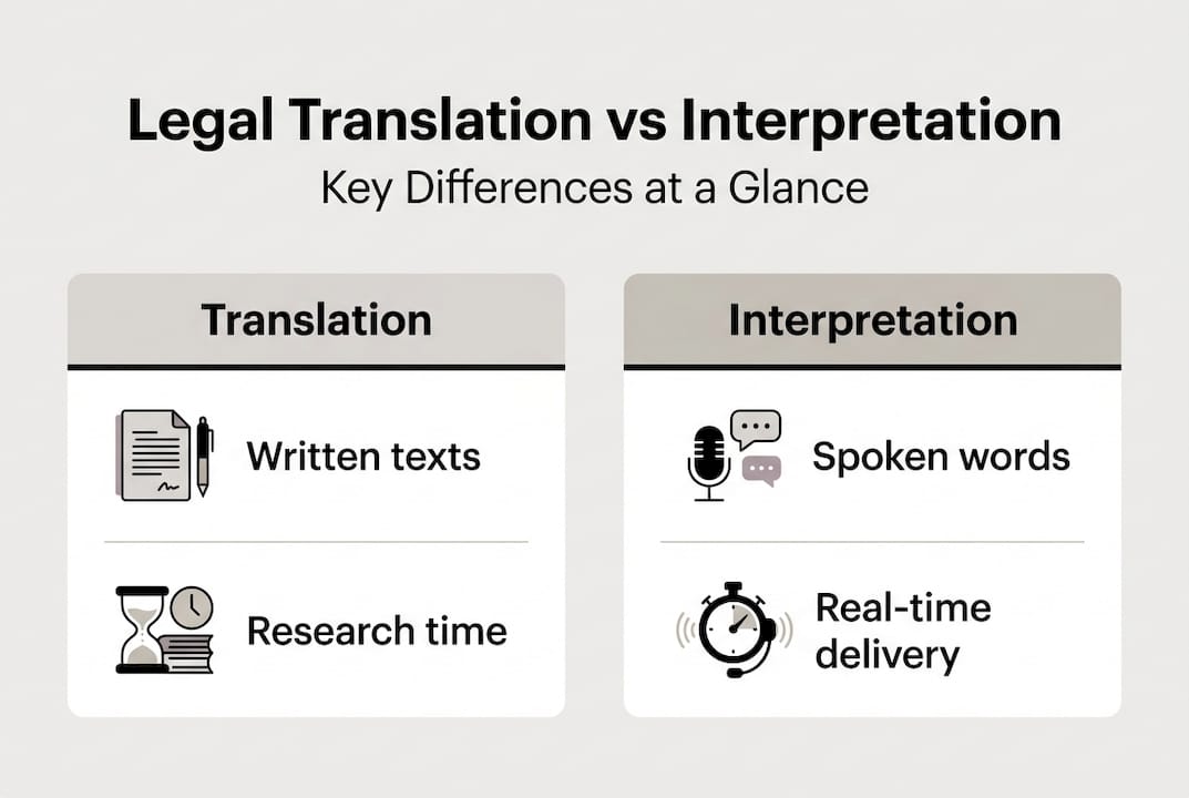 Infographic key differences translation vs interpretation