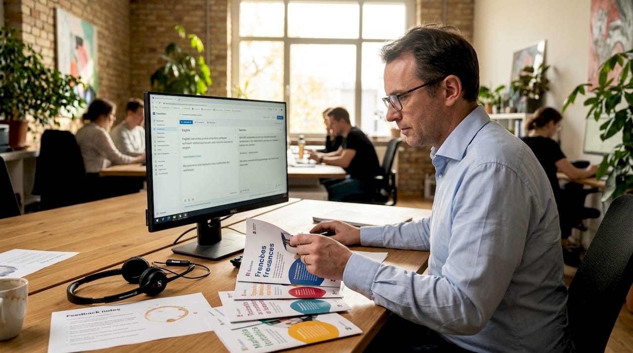 Specialist comparing localisation translations